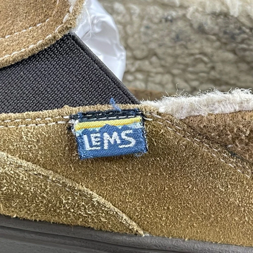 Lems Drifter Fur Cozy Cabin Tan Brown Suede Slip On Loafers Shoes‎ Men's 9 US